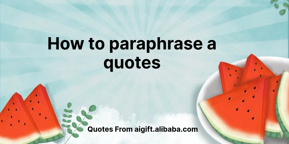 how to paraphrase a quotes