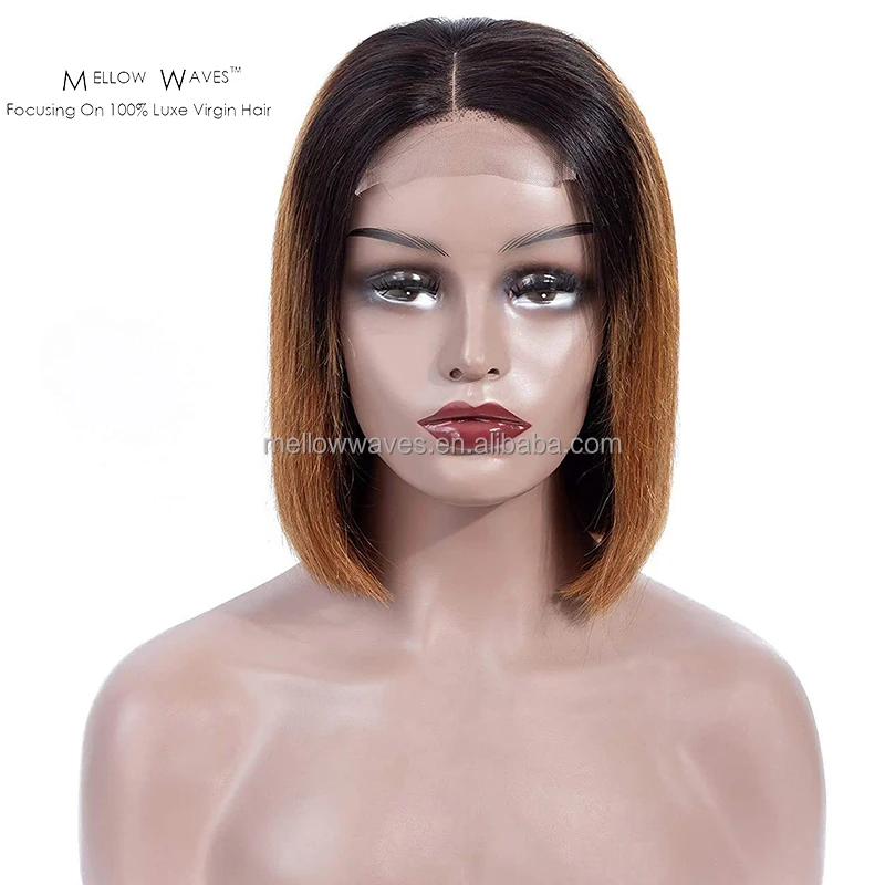 

Mellow Wave Lace Frontal Wig Brazilian Human Hair T1B/30 Bob Wigs Human Hair Lace Frontal 13X4 Wigs For Black Woman