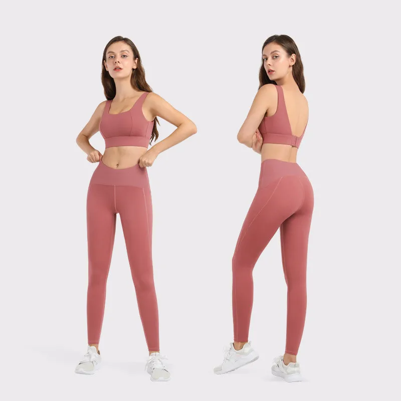 

Two Piece Yoga Suit Comfortable Yoga Wear Workout Sports Adjustable Bra and Leggings Set, Customized colors