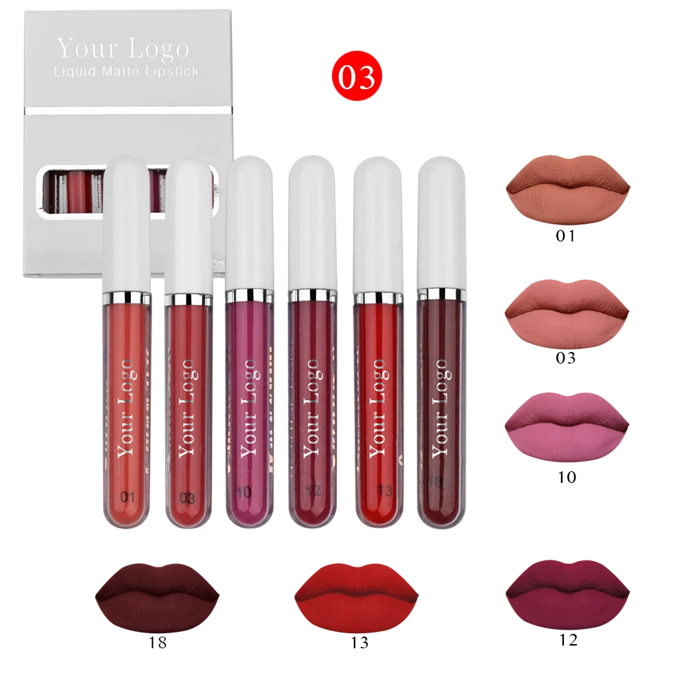 

custom private label red pink orange 6pcs set matte lipstick for sale