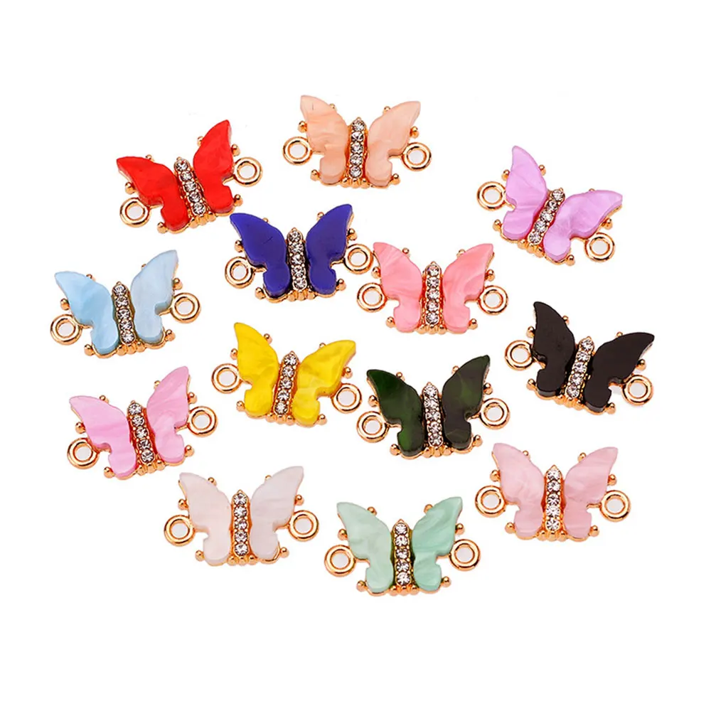 

Gold Plated Enamel Butterfly Charms Pendants for Necklace Jewelry Making Bracelet DIY Handmade Craft