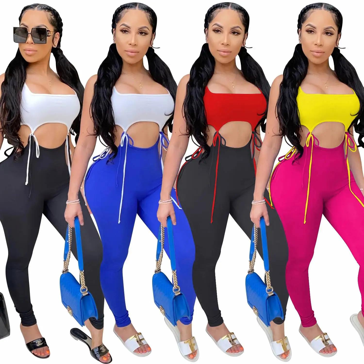 

2021 selling cheap 2 piece set women clothing fashion women casual sets multicolor combination women sets two piece, Picture shown