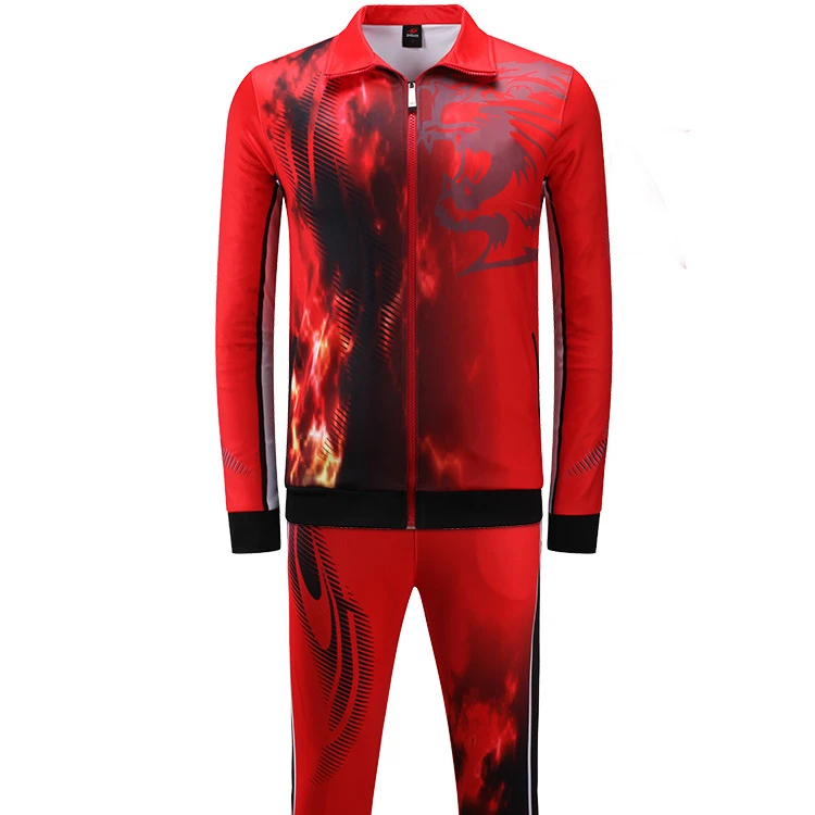 

Men's jogging tracksuits casual tracksuits designed by sublimation printing process, Custom color