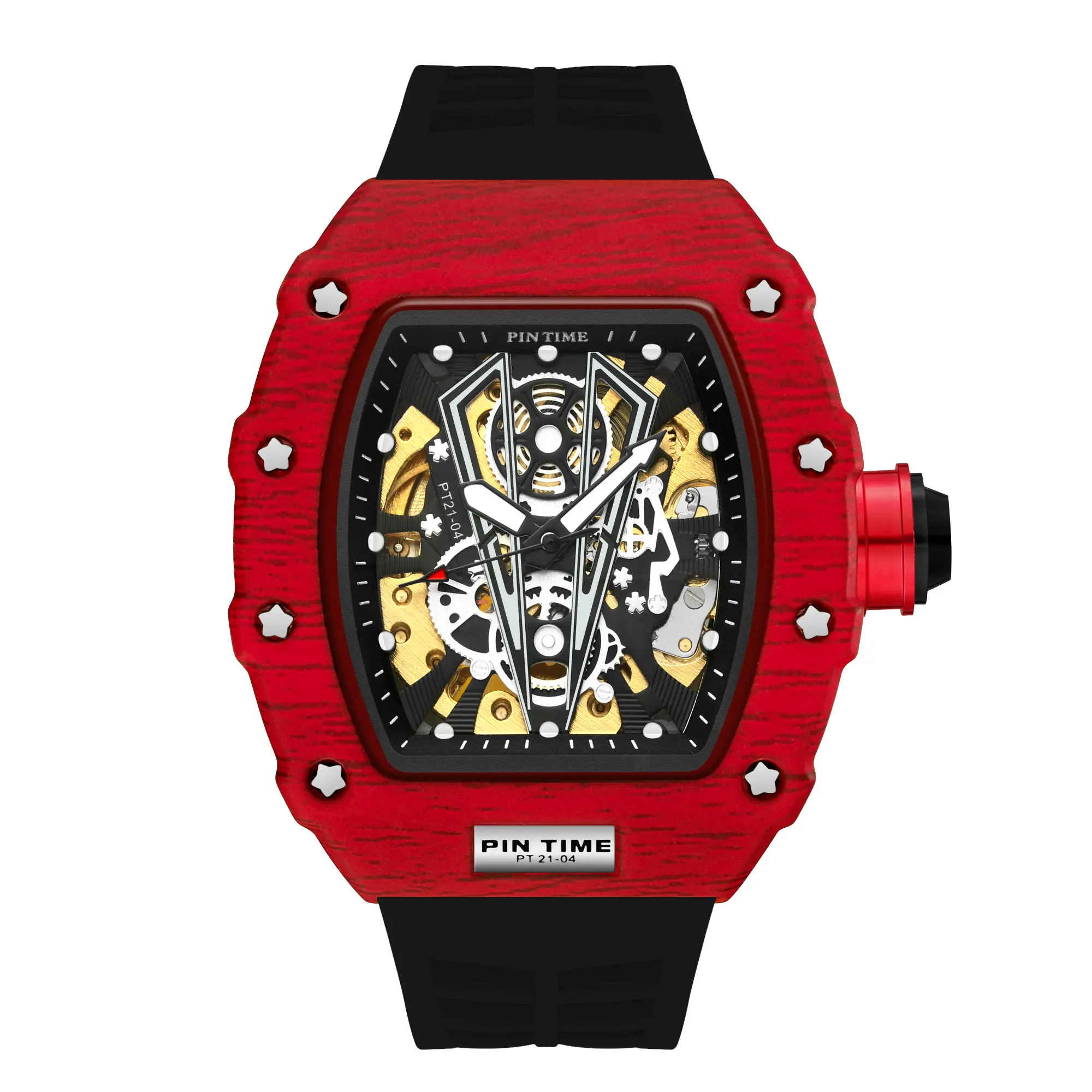 

2021 Watch Rm Skull Style Men Watch Silicone Luminous Quartz Watches Military Wateproof Skeleton Wristwatch For Man, Optional