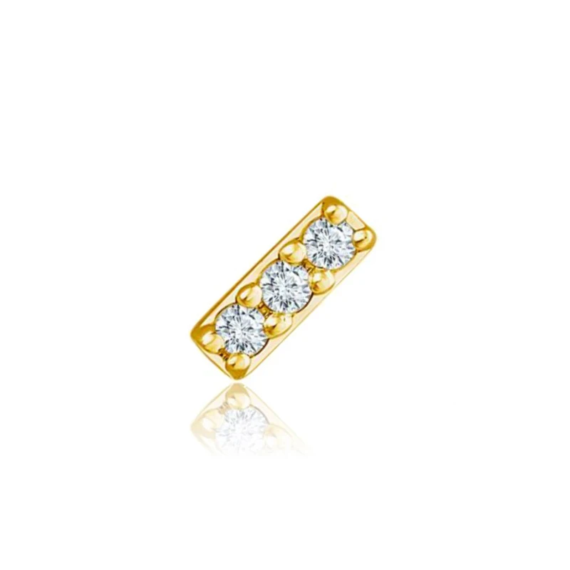 

2021 New fashion charm rhombus diamond gold plated zircon for women jewelry accessories