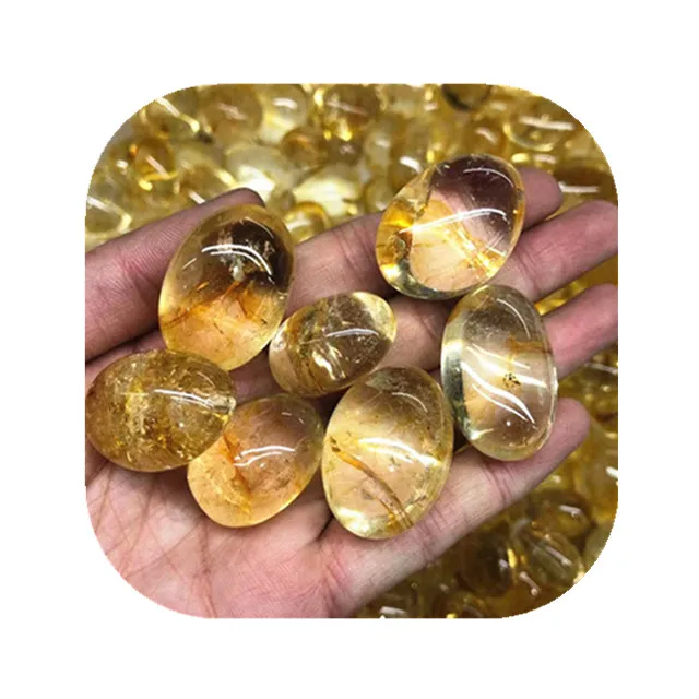 

Wholesale 20-30mm crystals healing stones bulk gemstone natural citrine tumbled stone for sale