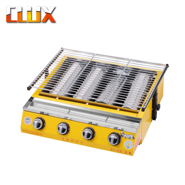 

Easily cleaning outdoor stainless less 4 burner barbecue gas camping grill, Yellow