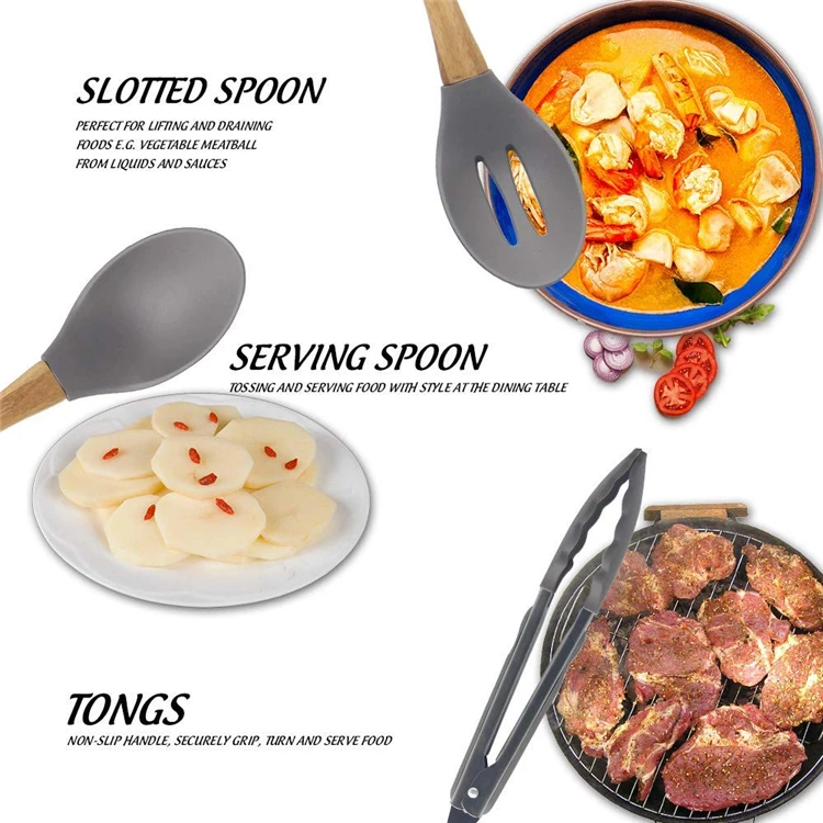 Utensilios De Cocina Reutilizables De Madera De Bambú,Utensilios De