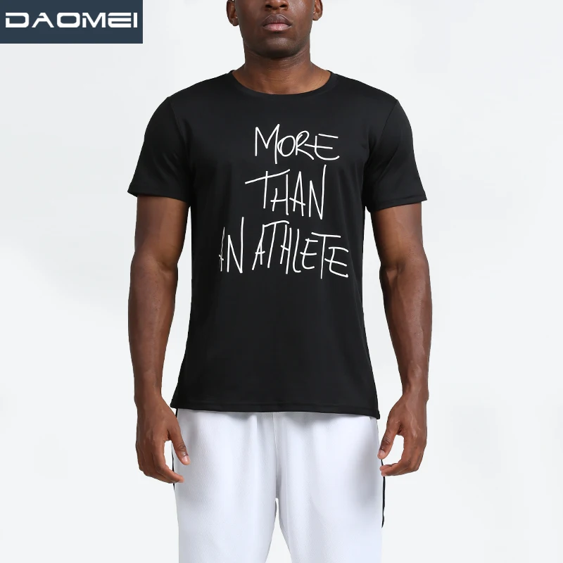

Original Custom Sports Fitness Tops Quick Dry Clothes Men Letter Design Round Neck T Shirt Boys Soccer Basketball Wear