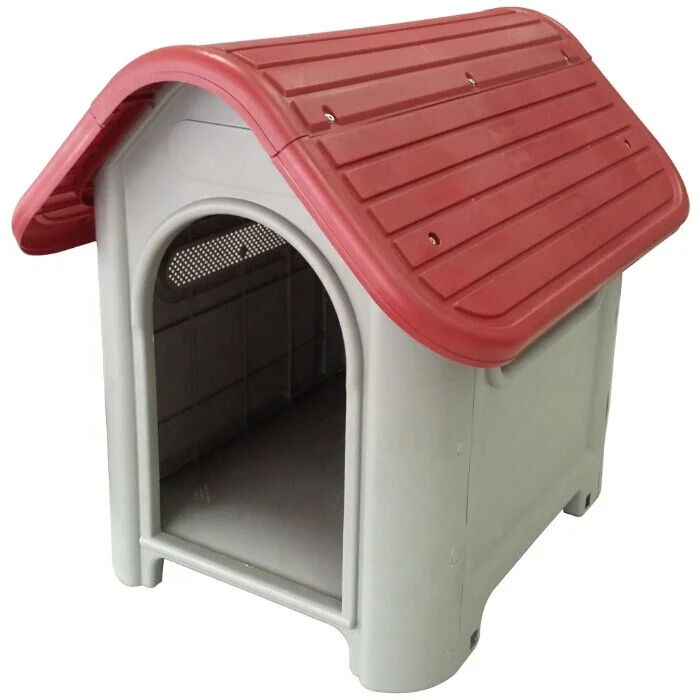 

Plastic Large Dog Outdoor Pet House, Red, blue