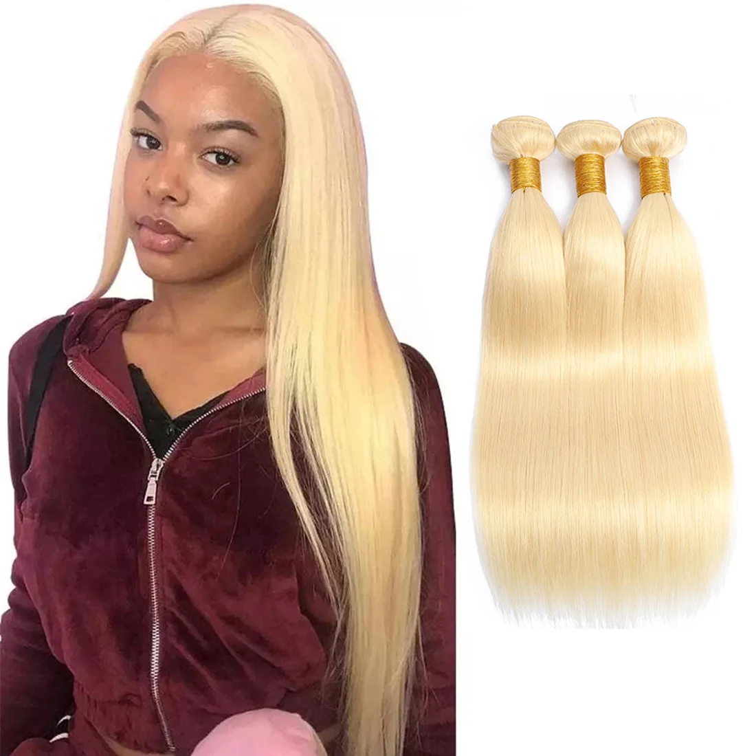 

10A 12A Raw 613 Straight Cuticle Aligned Vendor Human Indian Brazilian Blonde Virgin Hair Bundles