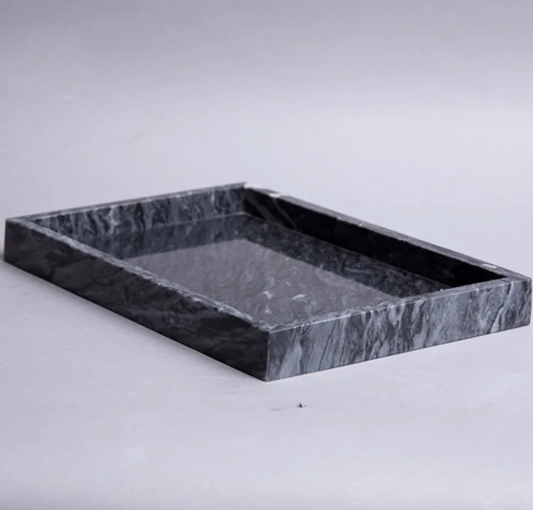 Home decoration wave black marble jewelry box