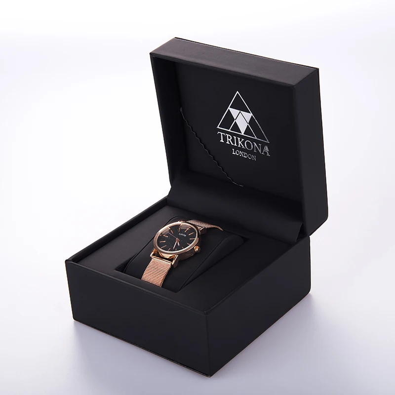 

Watch Packing Case Custom Logo Modern Luxury Single PU Leather Paper Cardboard Wrist Watch Box Packaging For Gift, Any