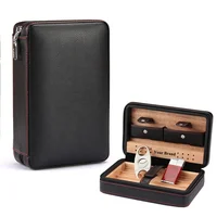 

galleon high end Cedar cigar humidor portable commercial black leather travel cigar humidor