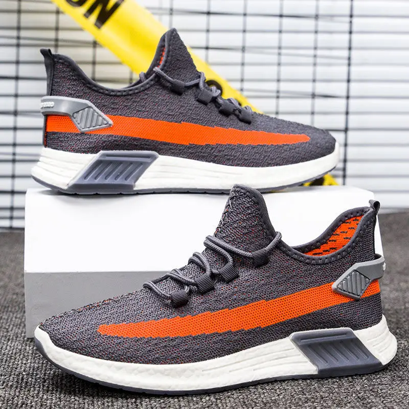 

China wholesale flyknit upper man sport shoes casual outdoor fashion sneakers