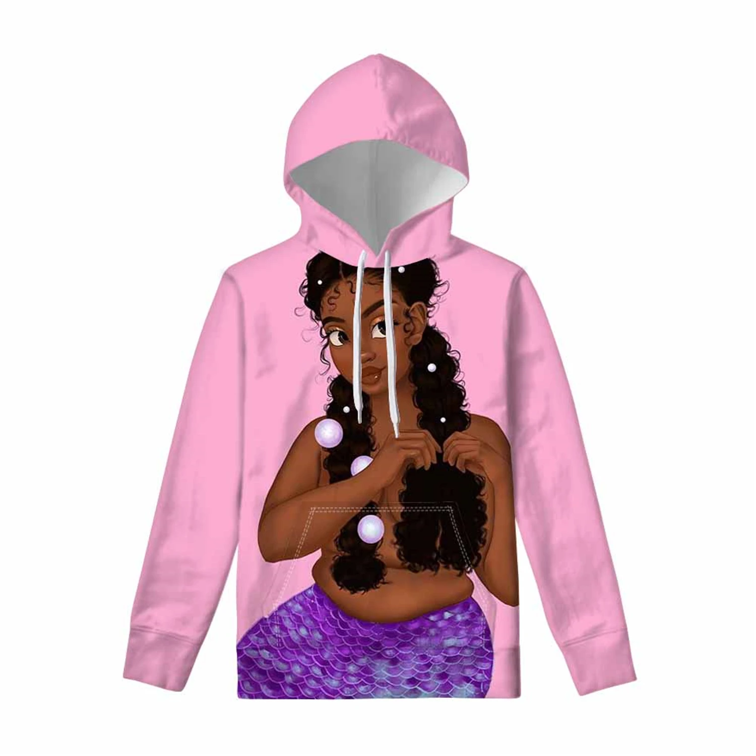 

High Quality Girls Hoodie for Women Afro Black Girls Magic Sweatshirt Ladies Pullovers Hoodies Females Autumn Streetwear Teens, Picture color