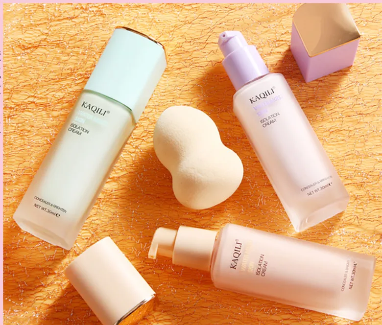 

Kaqili High quality 3 colors waterproof primer foundation private label custom logo shimmer light moist liquid foundation