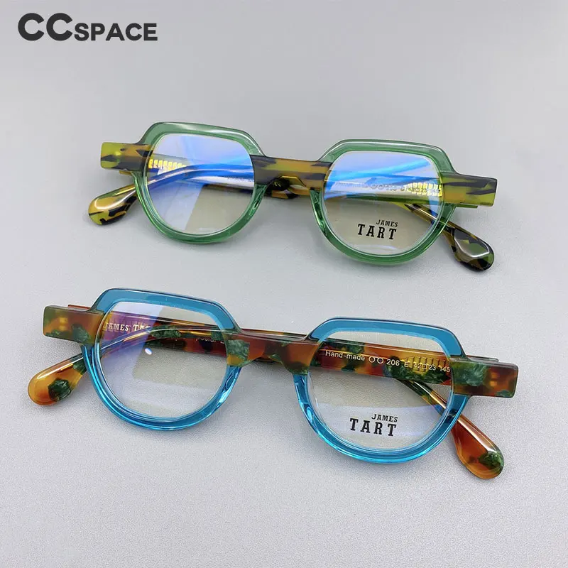 

49663 Retro Acetate Optical Glasses Frames Men Women Two-color Stitching Fashion Computer Eyeglasses