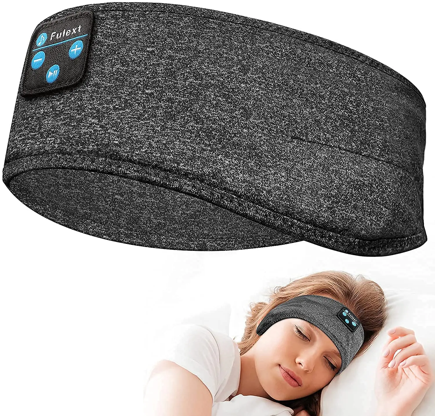 

Best Gift Auriculares para dormir Gadgets Soft Elastic Comfortable Eye Mask Sleep Headband Headphone sports headband, Grey, black