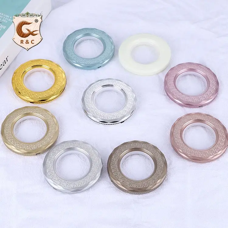 

Plastic Half Curtain Ring, Practical Grommet Sheer Grey Curtains Curtain Grommet/, Gold