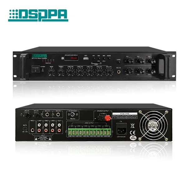 Professional 6 Zones 100v Commercial Audio Mixer Power Amplifier With Usb/fm Pa Mixer Amplifier