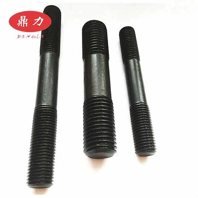 
High strength Black finished double end stud bolt with nuts 
