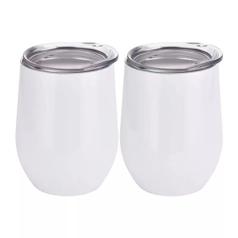 

12 oz Custom double wall insulated stainless steel blank sublimation wine tumbler, Silver color