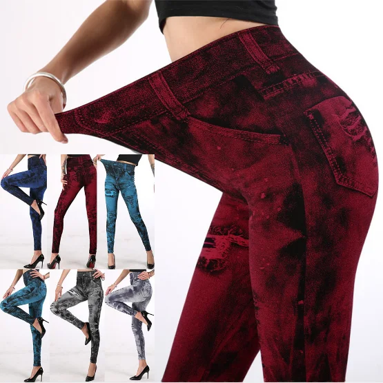 

Pencil Pants Women Leggings New Skinny High Waist Jeans Trousers Denim Stretchy workout leggings fitness