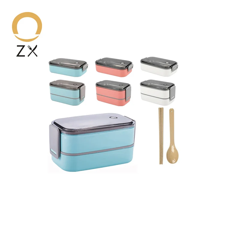 

heatable leak proof bento lunch box plastic pp 304 stainless steel tiffin bento lunch box with spoon chopsticks, Blue,pink,white