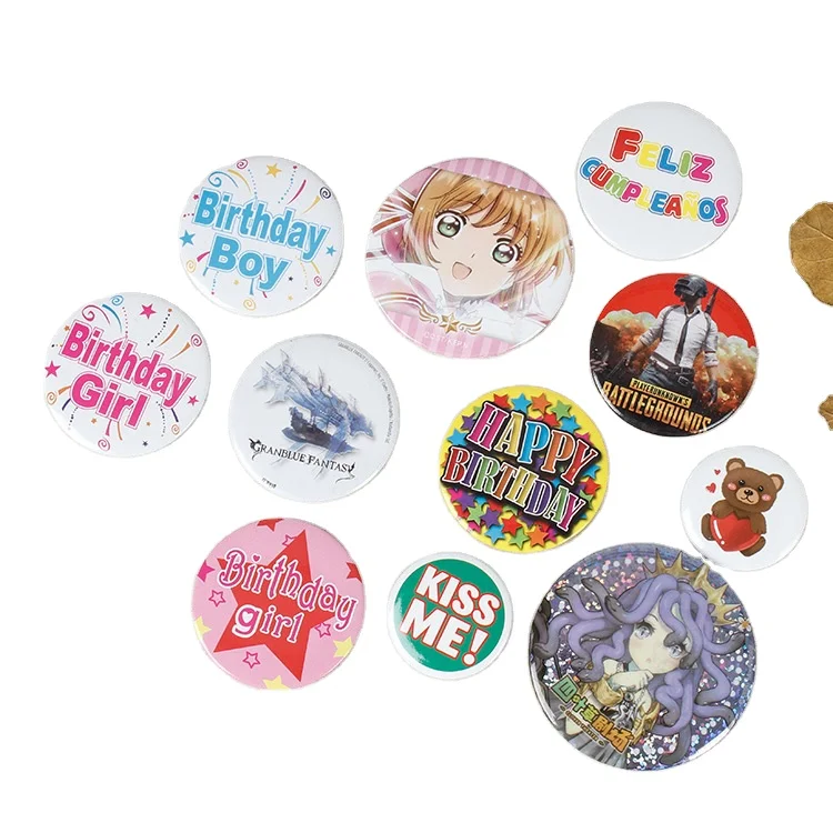 Customizable Metal Buttons & Decorative Badges 25/32/37/44/50/56/58/75mm for Modern Christmas Graduation School Birthday Use