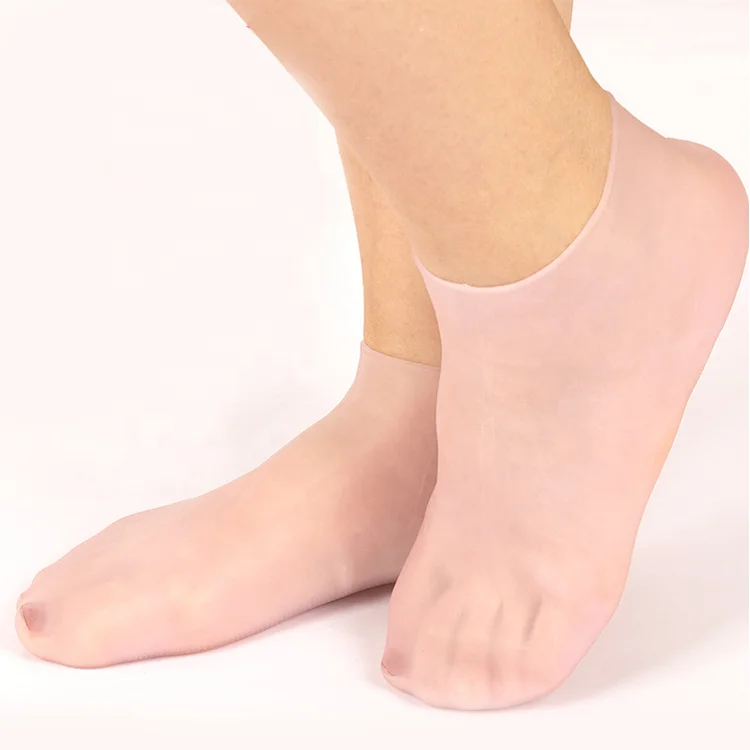 

Hot sale gel shoe insole Women anti bacterial non slip summer beach breathable casual moist silicone rubber gel socks