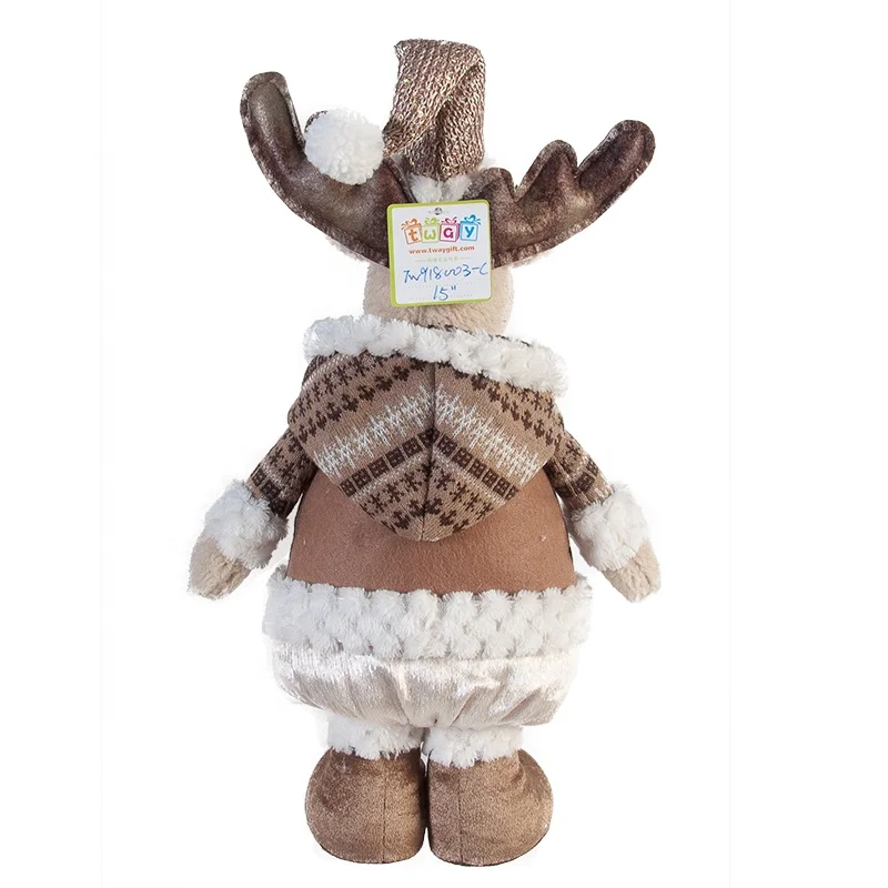 
Supply christmas decoration standing plush dolls 15 inch christmas santa claus 