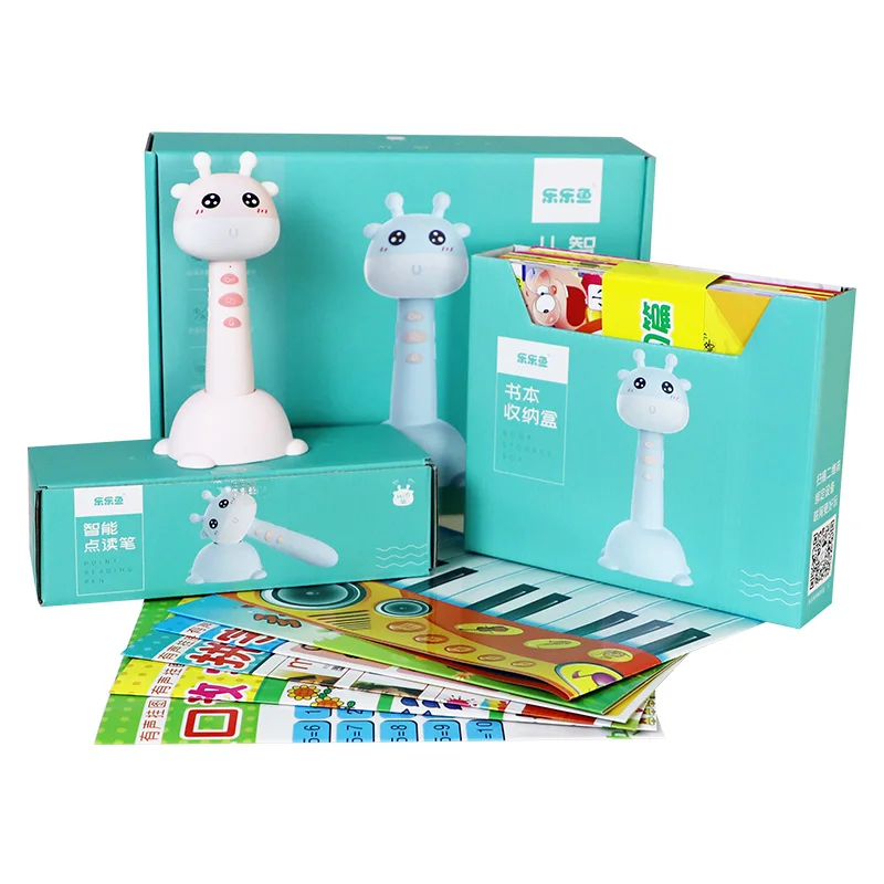 
Preschool Kids Educational Lovely Giraffe Shape Talking Pen with Books Direct Factory Reading Pen Accept OEM  (1600166551515)