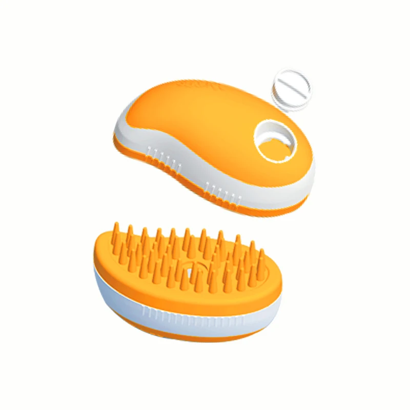 

Dropshipping Comfortable and high end two in one round comb pet massage brush, Yellow + white