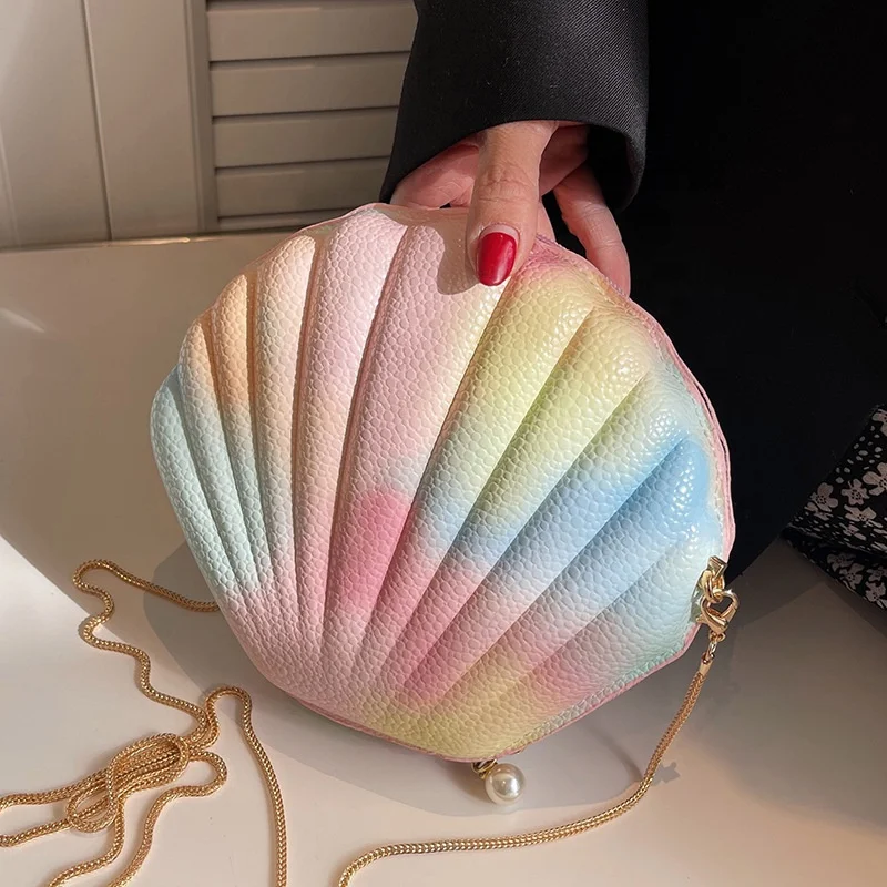 

2022 Summer New Designer Plain PU Drop Shipping Handbags Cross China Party Bags Small Jelly Women Clutch Sea Shell Bags