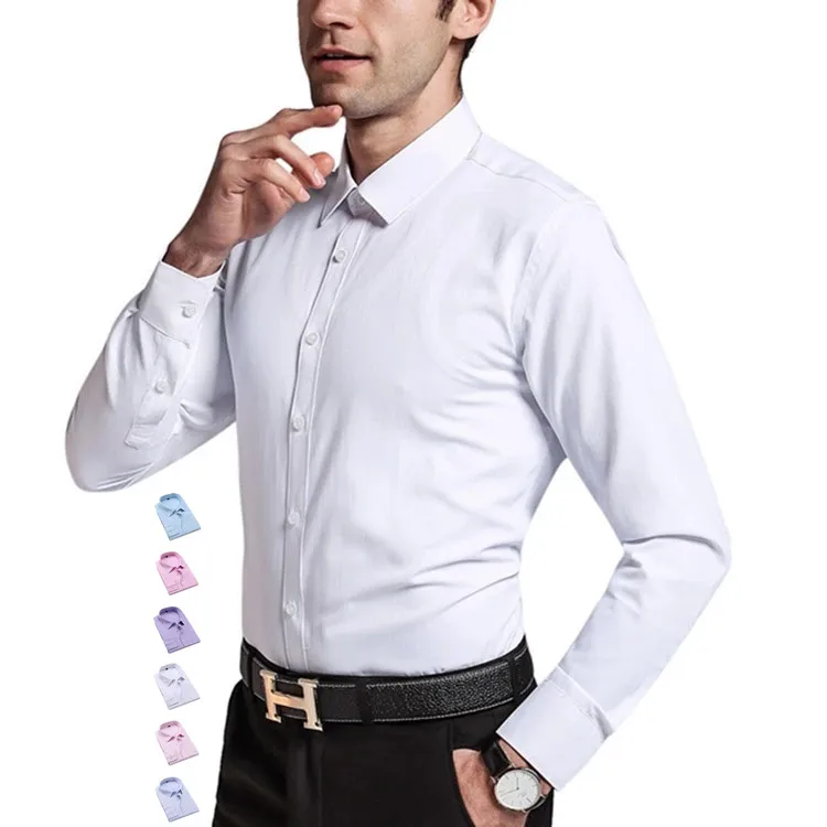 2019 Wholesale business dress shirts long sleeve mens casual shirts