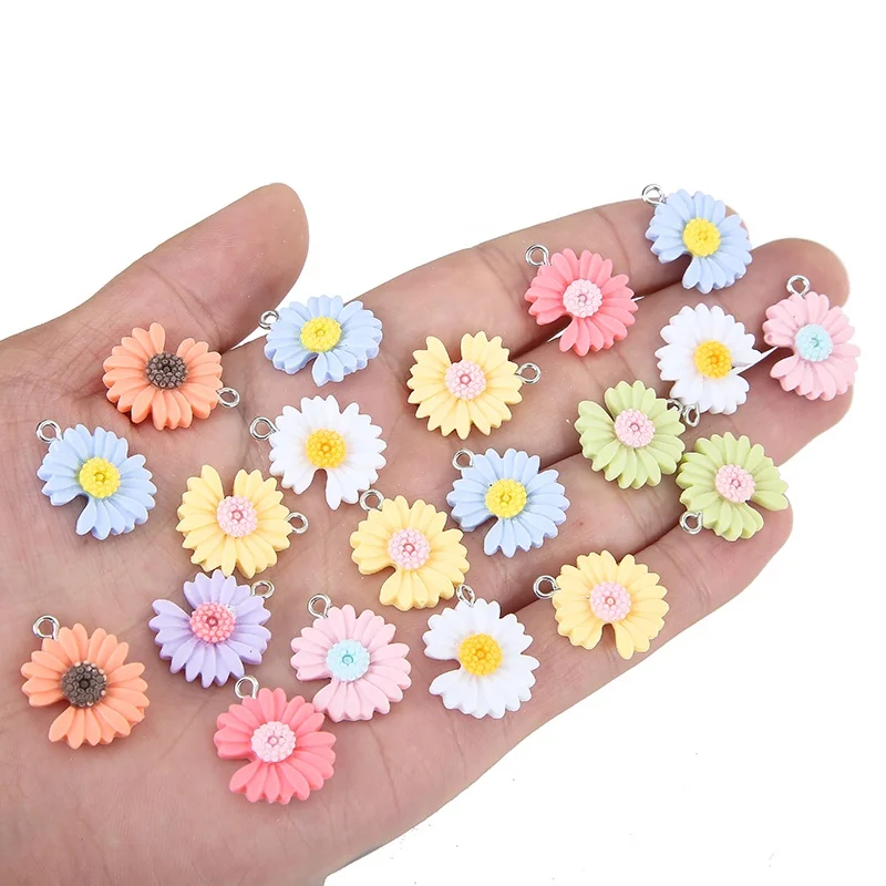 

3D Cute Pastel Daisy Flower Resin Mini Daisy Flatbacks Daisy Flower Charms Mobile Phone Decoration Diy Jewelry pendant, Picture