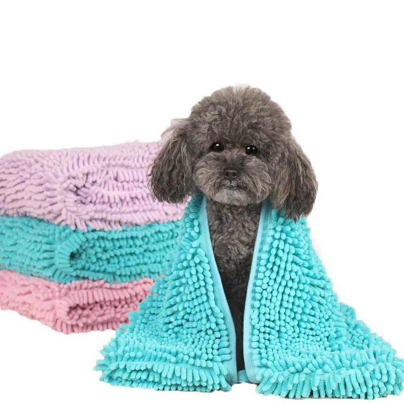 

Wholesale Microfiber Chenille Comfortable Soft Cleaning Bath Washcloth Pet Dog Towel, Pink/blue/purple