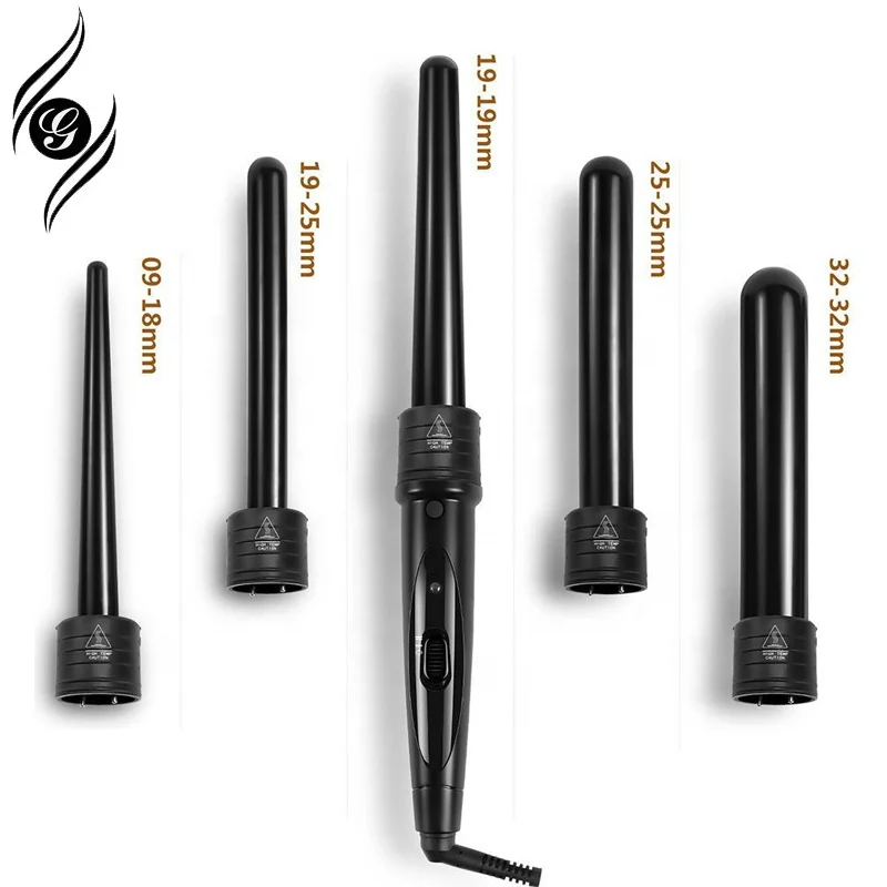 

Best Selling Items High Quality Easy To Use 5 in 1 Hair Styler Curling Wand Set Professional Interchangeable Hair Curler, Customized