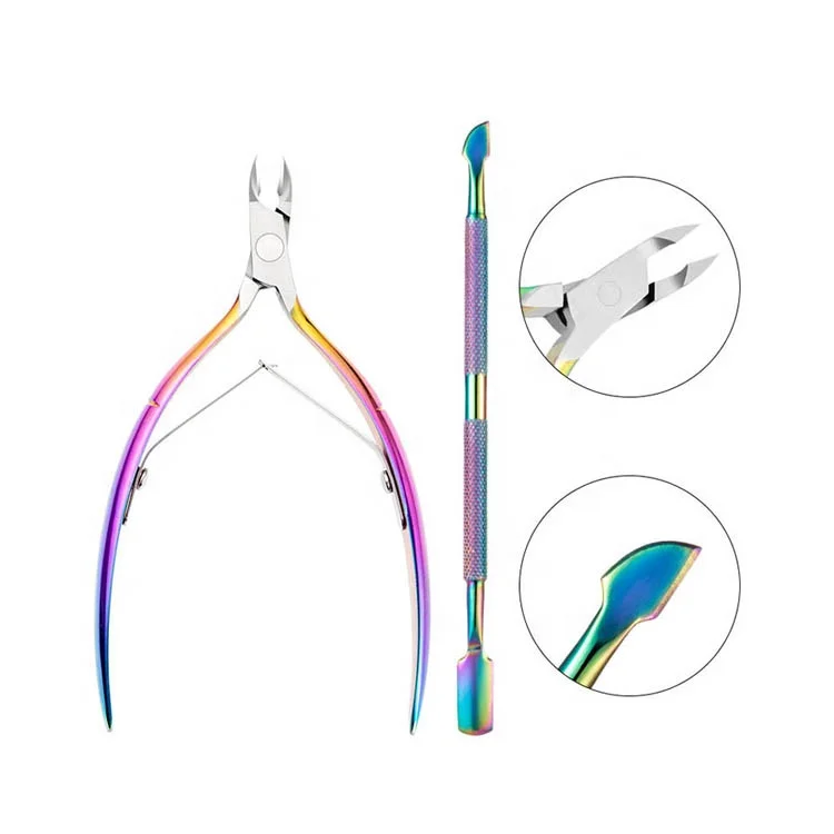 

Factory Price Cuticle Nipper And Pusher Set Chameleon Cuticle Nail Clipper Nail Picker And File Tools