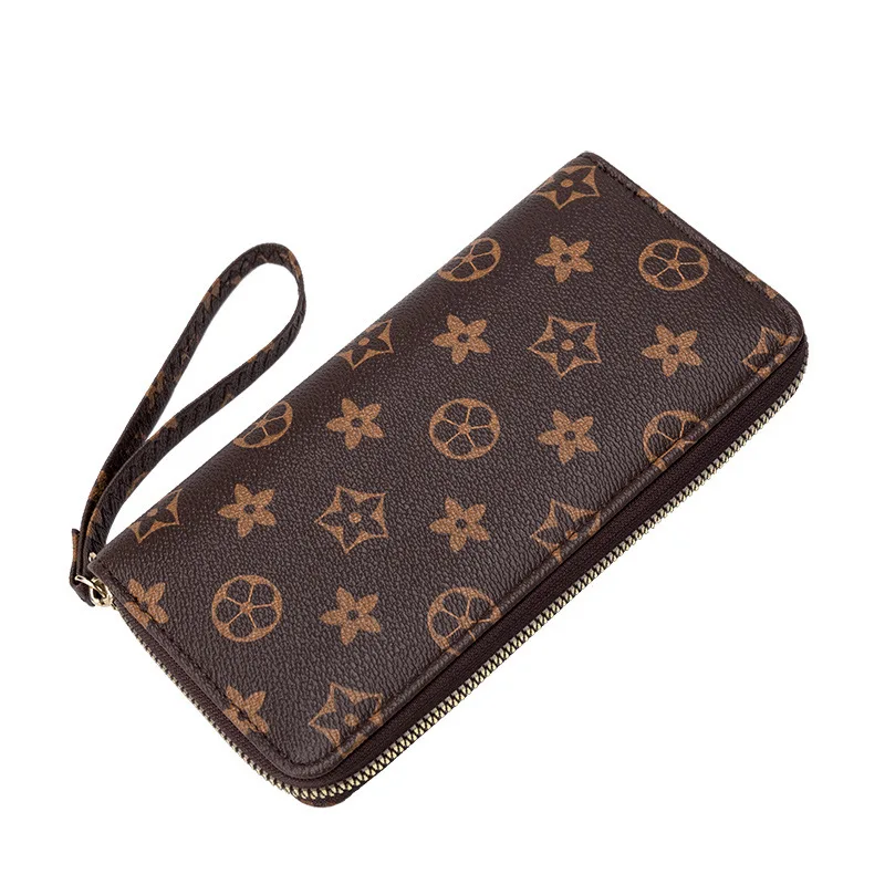 

Factory direct supply luxury wallets men women allover printing long purse with price, Pink, purple, blue