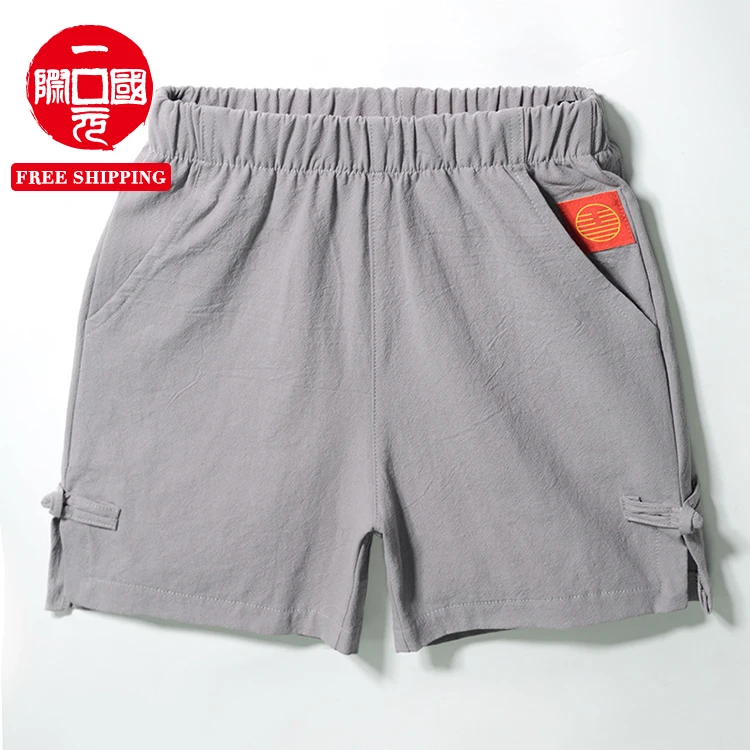 

Cotton and linen boy shorts summer loose thin five-point pants
