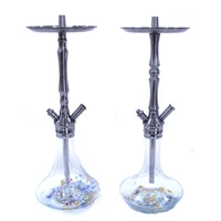 

Silver Natural Aluminum Color Hookah Shisha with customized glass