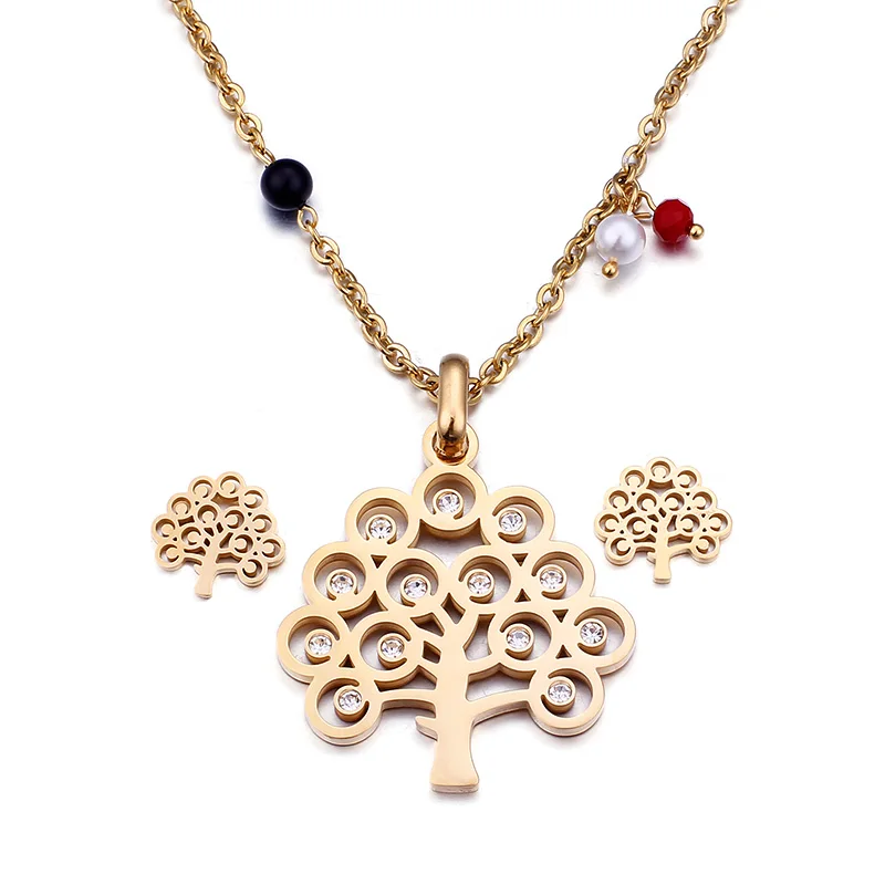 

Stainless steel necklace Christmas tree set real gold chain Christmas tree set