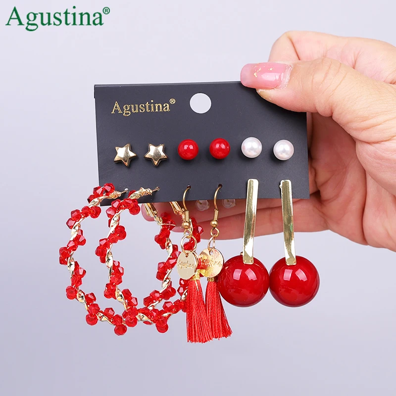 

Agustina new products hot selling stud earrings earring set fashion drop earrings women statement jewelry, Colorful