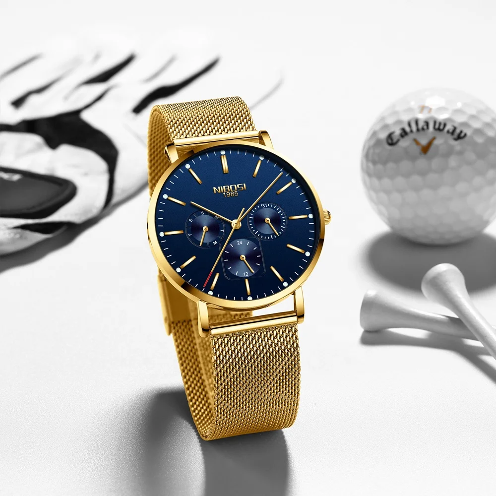 

wholesale NIBOSI 2321-1 Top Brand Luxury Watches Stainless Steel Ultra Thin Watches Men Classic Quartz Clock Men's Wrist Watch