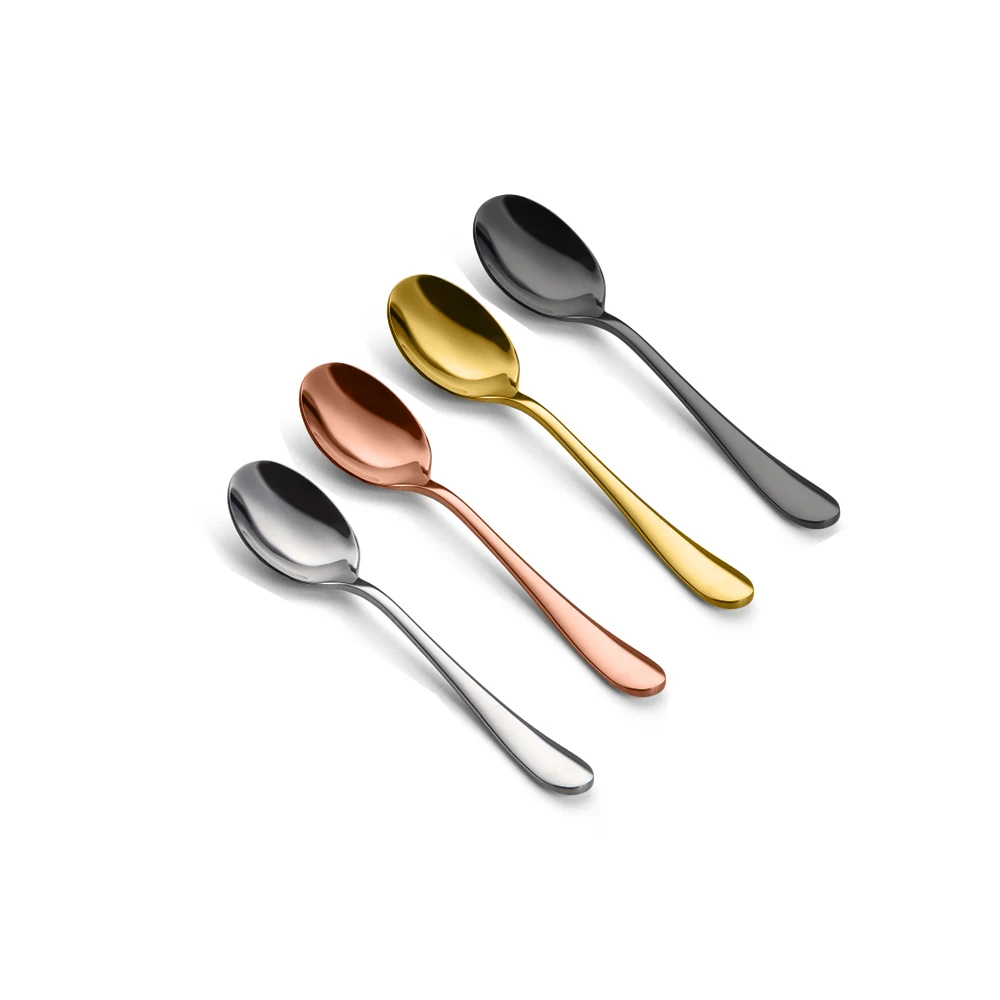 

Jieyang factory cheap gold stainless steel cutlery set teaspoon coffee ice cream spoon set spoons, Silver