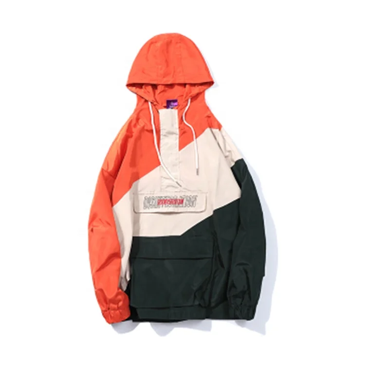 

Promotion Sale Stitching Color Waterproof Casual Men Hoodies for Street Style