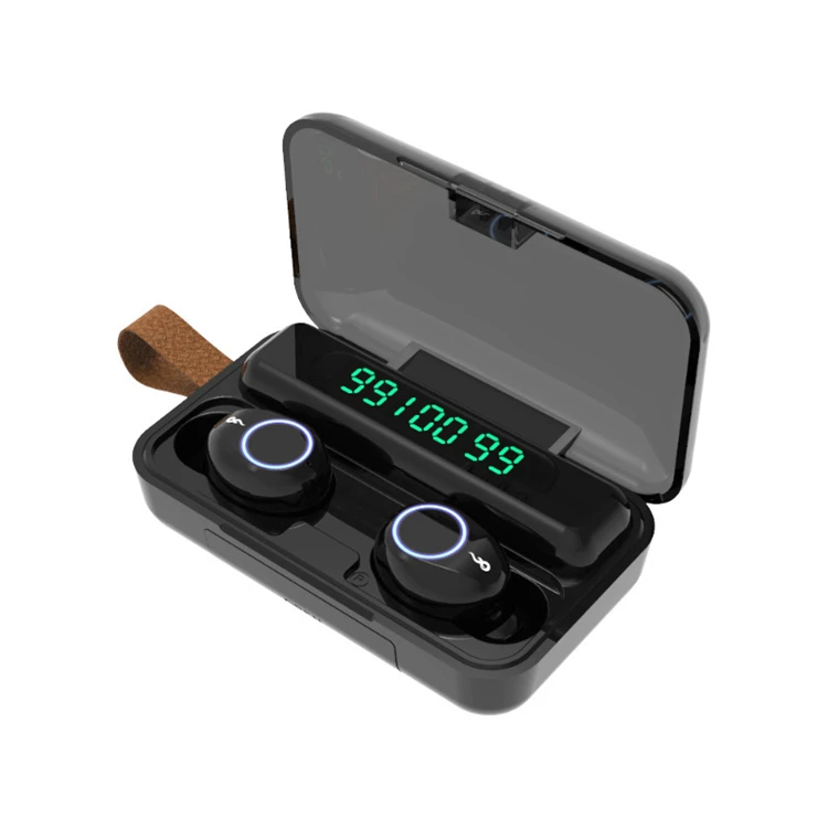 

F9-30 TWS Headphone Bluetoth 5.0 Earphones IXP7 Waterproof Earbuds Comfortable Wearing Sports Headset, Black