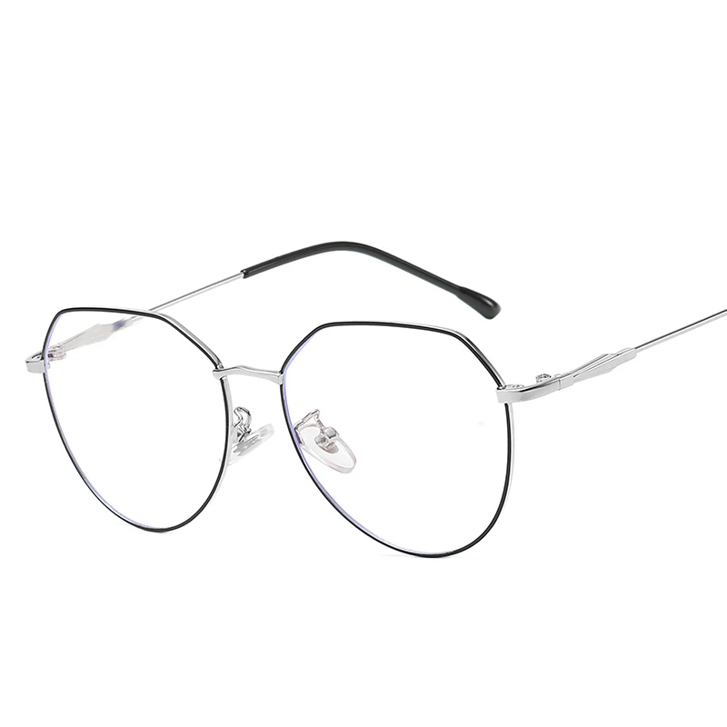 

2019 unisex metal glass frame oval flat top frame glasses women men oculos de grau